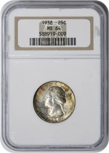 1938 Washington Quarter MS64 NGC - Picture 1 of 2