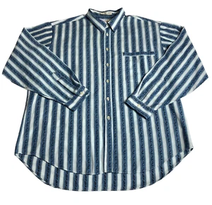 Vintage 90s Levis Shirt Men XL Blue Colorgraphs Striped Geometric Western Cowboy - Picture 1 of 9