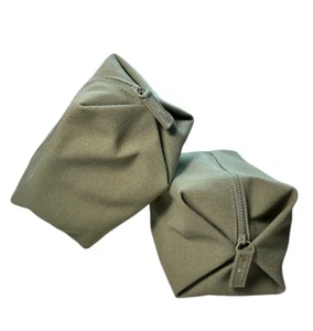 ORIGINS Set of 2 Light Green Canvas Csometic Makeup Bags 7" x 4" x 4" SHIPS FREE - Picture 1 of 4