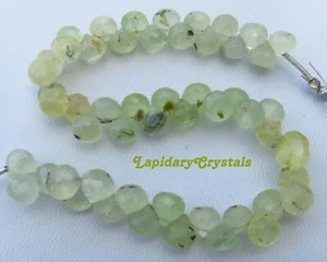 Prehnite Gemstone Faceted Onion Briolette Natural Gemstone Beads 107 Cts LC-109 - Bild 1 von 4