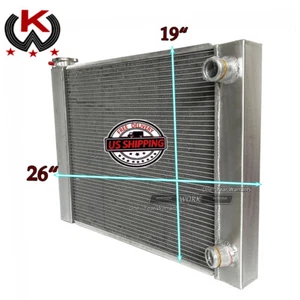 Aluminum Cooling Radiator fit 26"x19" Chevy SBC 350 Double Pass Universal - Picture 1 of 10