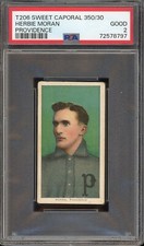 1909-11 T206 Sweet Caporal 350/30 Baseball Herbie Moran Providence PSA 2