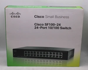 Conmutador de red Cisco Small Business SF100-24 24 puertos 10/100 *USADO* *EN CAJA* - Imagen 1 de 5