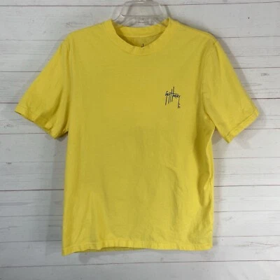 Guy Harvey Mens Marlin Fish T-Shirt Size Medium Yellow 100% Cotton Short Sleeve - Image 1 of 4