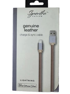 Samantha Taylor Genuine Leather Lightening to USB Cable 3' - Brown - Afbeelding 1 van 2