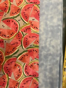Lot Of 2 Remnants. Watermelon And Blue Tone Shy Quilts Craft Blankets Cotton - Picture 1 of 7