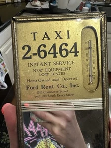 1950's Ford Taxi Co Dallas, Texas Advertising Ad Wall Mirror - Picture 1 of 4