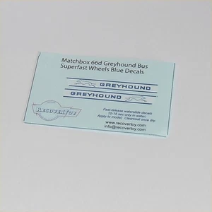 Matchbox Lesney 66c1d Greyhound Bus Blue Decals Set - Picture 1 of 3