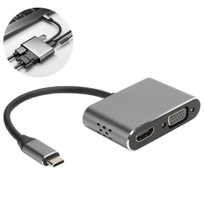 5In1 Docking Station TypeC To VGA USB3.0 PD Charging 3.5mm Noteboo FY - Afbeelding 1 van 17