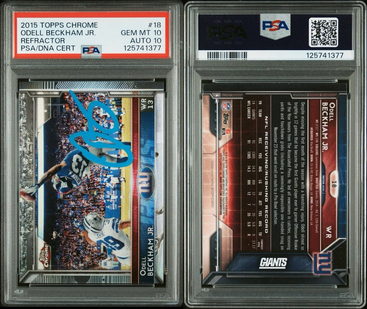 10 Graded Football Odell Beckham Jr. Sports Trading Cards for sale