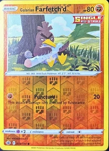 Galarian Farfetch'd 078/198 Swsh06: Sword & Shield - Chilling Reign Reverse Holo - Picture 1 of 2