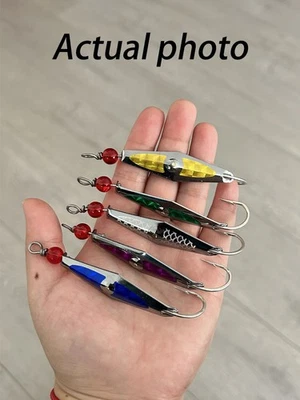 5pcs brass Spinner Metal Spoon Fishing Lures Sink Hard Bait 2.32in/0.226oz - Image 1 of 4