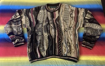 Vintage 90s Tundra Canada Multicolor 3D Sweater Coogi Style Y2k Sz XL *23” X 27” - Image 1 of 4