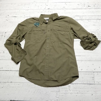 Dri Duck Hook n Horn Shirt Mens Medium Green Mesh Lined Fishing Long Sleeve - Image 1 of 4