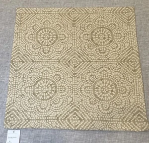 Pottery Barn 22” Slate Pillow Cover In Natural Flax Tile Pattern- New - Picture 1 of 10