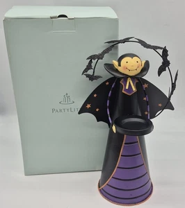 Partylite Count Dracula Batcula Vampire Bats Candle Holder Halloween 13” W Box - Picture 1 of 8