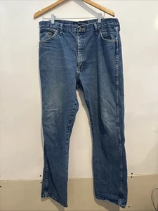 Wrangler Jeans Uomo 36x32 Blu Taglio Cowboy George Strait Rodeo Abbigliamento da Lavoro - Foto 1 di 21