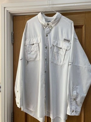 Camisa de manga larga Columbia Omni-shade PFG blanca para hombre, talla XXL Foto 1 de 4