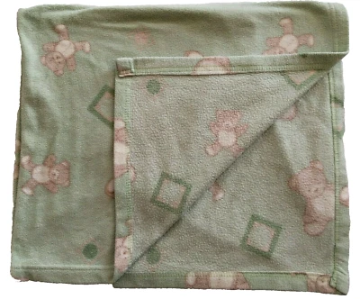 Beansprout Green Baby Blanket Lovey Teddy Bears Fleece Security Crib Swaddle   - Image 1 of 4