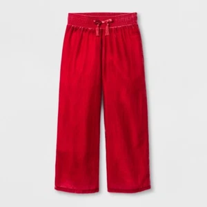 Cat & Jack Girls' Red Velvet Wide Leg Fashion Casual Pants - L Plus, XXL Plus - Picture 1 of 1