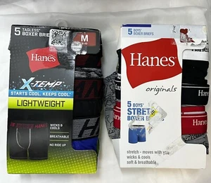 Bundle of 10 New Boys Medium Hanes Boxer Briefs Underwear - Picture 1 of 10