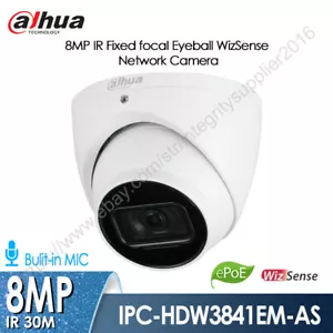 Micrófono Dahua 8MP AI POE IR SMD + globo ocular cámara IP IPC-HDW3841EM-AS 2,8 mm - Imagen 1 de 10