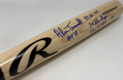 Alan Trammell Signed Rawlings Adirondack Tan Bat 4 Total Insc PSA 054 - Image 1 of 4