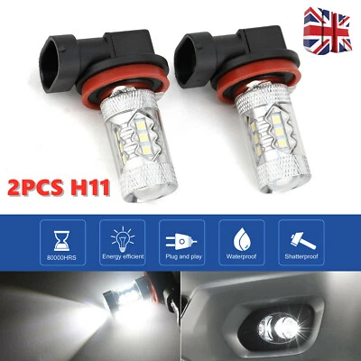 2X H11 LED Headlight Kit Hi/Low Beam Fog Bulbs DRL Canbus Error Free 6000K NEW - Image 1 of 4