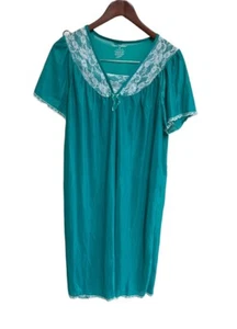Vintage Carole’s Closet Nachthemd Größe Medium türkis Nylon kurzarm - Bild 1 von 5