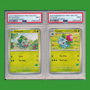 Bulbasaur Ivysaur My First Battle PSA 9 Sequential Set Bulbasaur Deck Stamped - Bild 1 von 8