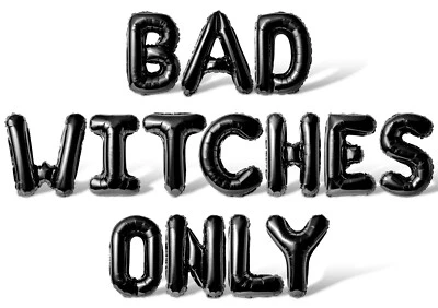 SOLO BRUJAS MALAS Letra Globo Banner - 16" Globos Decoración Fiesta Halloween Foto 1 de 4