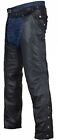 Black Motorcycle Leather Chaps for Men Women Biker Riding with Zip Out Liner
