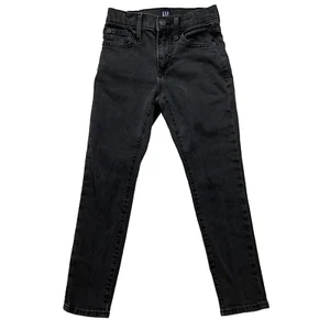 Gap Denim Slim Taper Adjustable Waist Jeans Faded Black Wash Boys Size 7 Slim - Picture 1 of 9