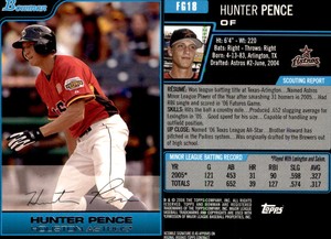 Hunter Pence 2006 Bowman Draft Picks & Prospects #FG18 RC Card