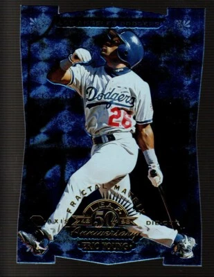 1998 Leaf BLUE FRACTAL DIAMOND AXIS #145 Eric Young SERIAL #39/50 LA DODGERS - Image 1 of 2