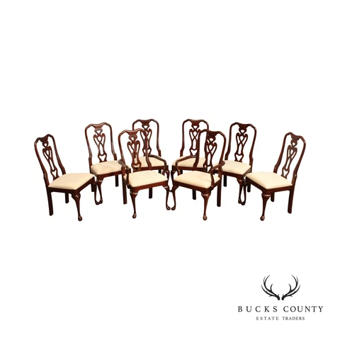 Pennsylvania House Queen Anne Style Set of Eight Cherry Dining Chairs Cover