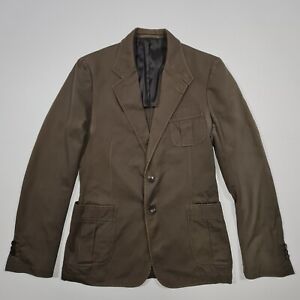 Gucci Mens Suit Jacket Khaki Green 38R Cotton Blazer