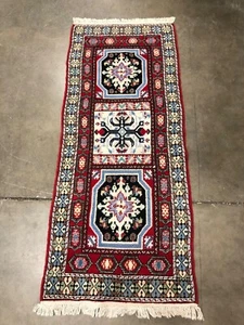 Vintage Kazak Handmade Oriental Geometric Runner Rug, 6ft5in x 2ft6in - Picture 1 of 5