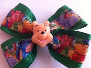 Mädchen Haarschleife 4 Zoll breit Winnie Puuh grünes Band Pooh französische Haarspange - Bild 1 von 3