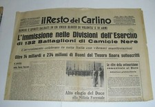 IL RESTO DEL CARLINO originale 2 marzo 1940 CAMICIE NERE