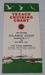 1937 Texaco oil company gas station map Cruising Chart Atlantic Coast SC to FL - Picture 1 of 4