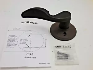 Schlage Avanti Left Hand Dummy Lever Oil Rubbed Bronze F170AVA613 #89w - Picture 1 of 1