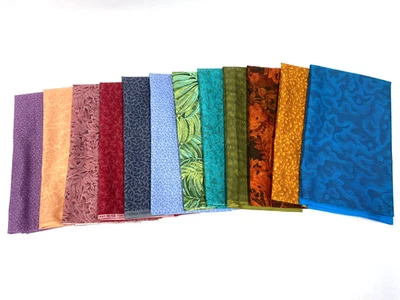 Lote de 12 cuartos de grasa de tela de edredón Jinny Beyers surtidos sin duplicados B Foto 1 de 3