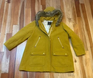 Abrigo de piel de tela amarillo J.Crew Chateau lana talla 20 PARKA Nello Gori estadio italiano - Imagen 1 de 21