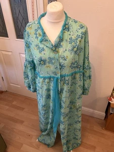 Morgenmantel Damen Vintage 60er 70er Jahre Blumen - Bild 1 von 4