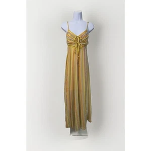 FREE PEOPLE "Opposti Attraggono" Abito Giallo a Righe ANTHROPOLOGIE Tg S - Foto 1 di 7