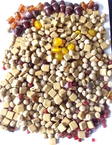 PERLES EN PATE DE VERRE OPAQUES BEIGES LOT IMPORTANT*** - Picture 1 of 3