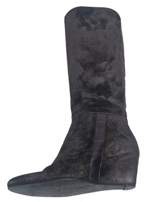 Robert Clergerie Botas de Gamuza Marrón con Rayas de Cuero Talla 5.5 B Foto 1 de 4