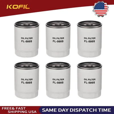 6sets FL-500S Engine Oil Filter Fit for 2011-2024 Ford & GM Models - Image 1 of 4