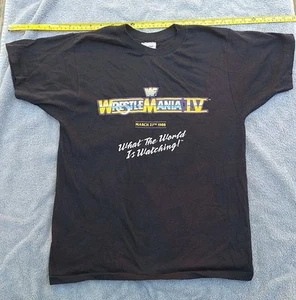 Vintage Wrestlemania IV T Shirt 1988 WWF Wrestling Medium 80s Trump Plaza - Picture 1 of 6